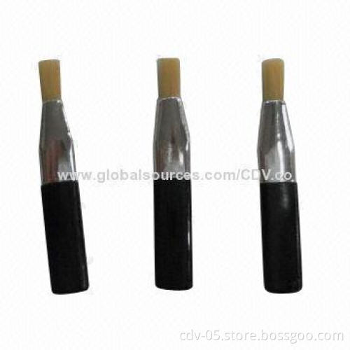 Makeup eye applicators, made of plastic handle and aluminum ferrule, with synthetic hair